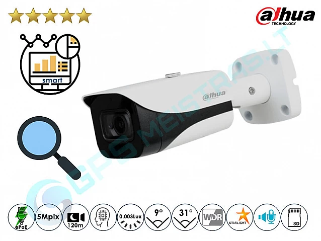 Cilindrinė IP kamera 4Mpix raiška, Pro AI, zoom 5x, 5541-Z5