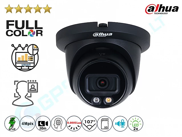 Full Color kupolinė IP kamera 4Mpix raiška 5449D-LED