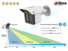 IPC-MFW5241T2-E3-ASE vaizdo kamera perimetro apsaugai, 3 × 2 MP trigubo matymo