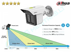 IPC-MFW5241T2-E3-ASE vaizdo kamera perimetro apsaugai, 3 × 2 MP trigubo matymo