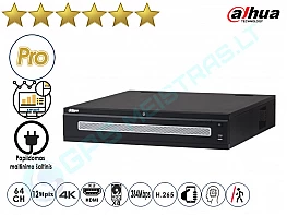 Dahua IP NVR įrašymo įrenginys 608R 64 4K Dvigubas maitinimas