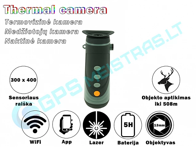 Termovizine silumos monokline kamera, TPC-M40-B13-G