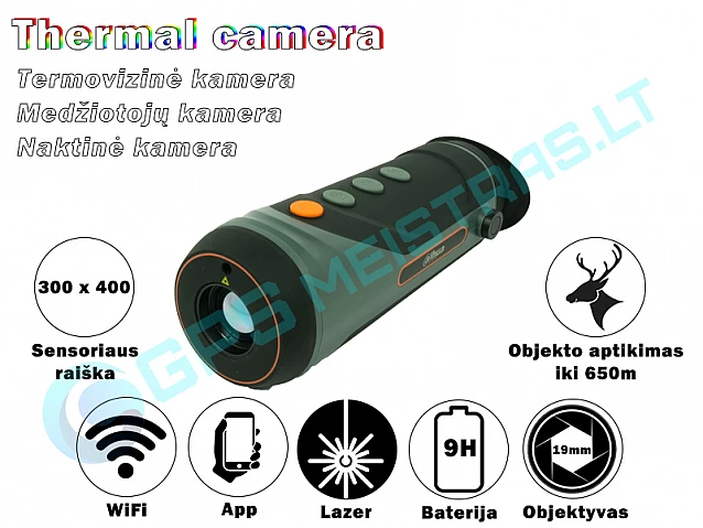 Termovizine silumos monokline kamera, TPC-M40-B19-G