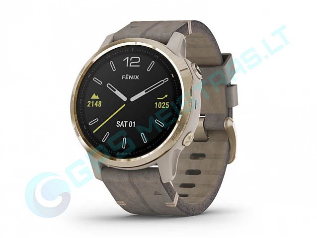 fenix6s Sapphire L.Gold/Slate leather b.