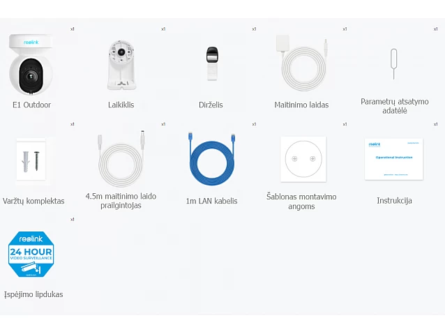 Valdoma WiFi vaizdo kamera,8MP, 2.8-8mm 3X ZOOM, 12m IR/12m LED, E1 Outdoor