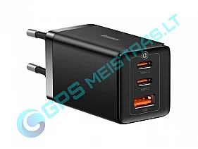 65W sieninis įkroviklis USB + 2×USB-C QC 3.0 / PD 3.0 su 1 m. laidu