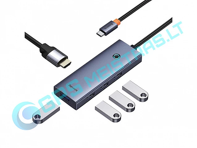 Jungčių stotelė / adapteris USB C kištukas - 2 rūšių jungtys