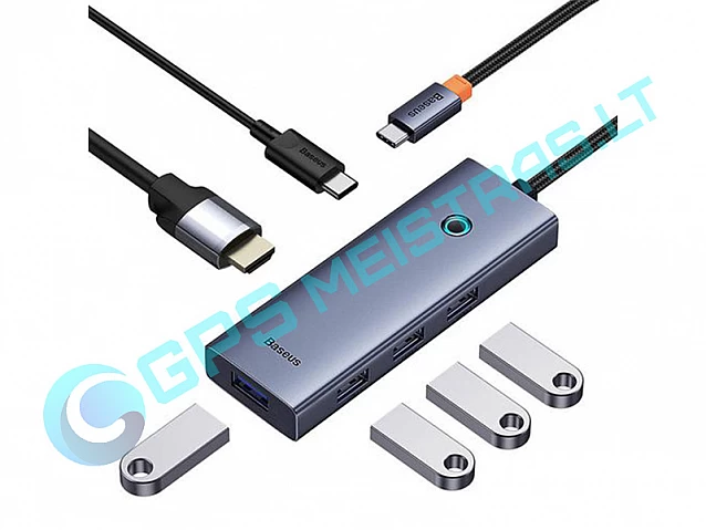 Jungčių stotelė / adapteris USB C kištukas - 3 rūšių jungtys 