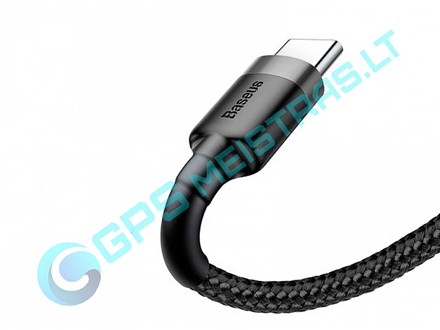 Kabelis USB A - USB C 2.0m QC3.0 su nailoniniu šarvu