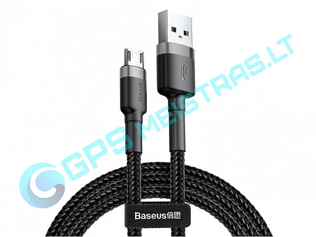 Kabelis USB-A - micro USB 3.0m QC3.0 su nailoniniu šarvu