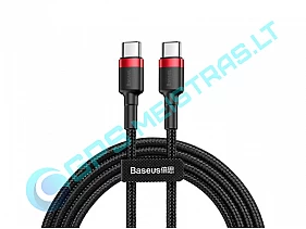 Kabelis USB-C - USB-C 1.0m QC3.0 PD2.0 su nailoniniu šarvu