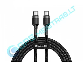Kabelis USB C - USB C 2.0m su QC3.0 nailoniniu šarvu Cafule