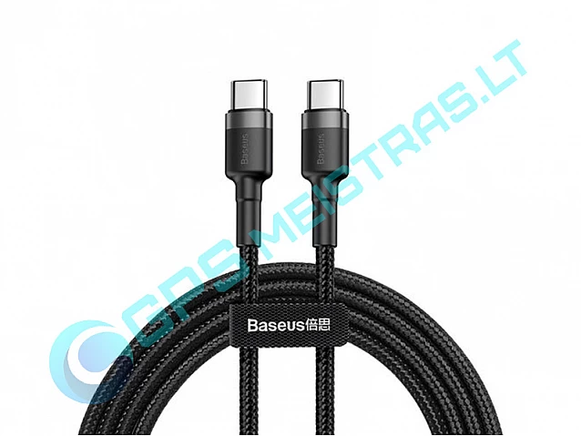 Kabelis USB C - USB C 2.0m su QC3.0 nailoniniu šarvu Cafule