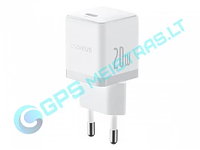 Sieninis įkroviklis 20W USB-C kabeliu 1m baltas