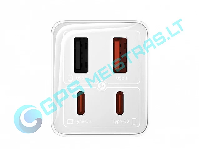 Sieninis įkroviklis 65W 2 x USB-A + 2 x USB-C