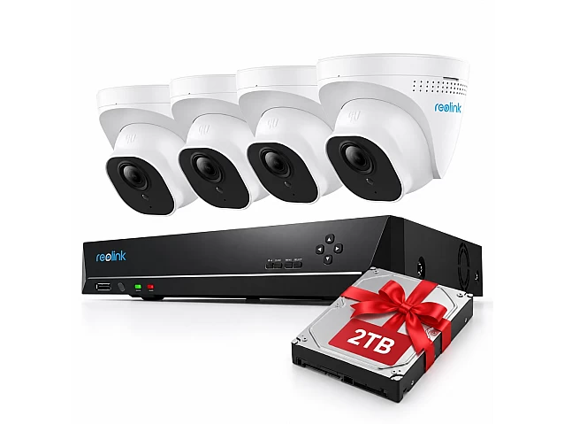 Reolink NVR 8ch PoE komplektas su 4 kameromis 5Mpix. AI analitika