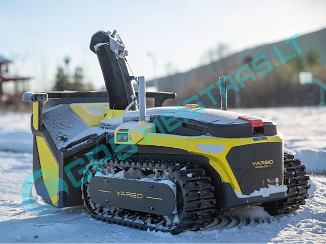 Yarbo robotas su sniego pūstuvo moduliu