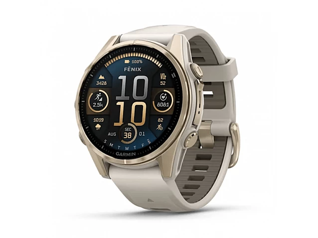 Išmanusis laikrodis Fenix 8 43mm, AMOLED, Sapphire, Gold/Sandstone