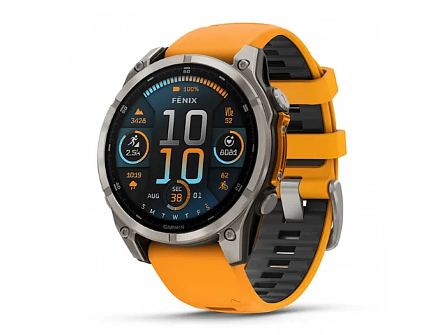 Išmanusis laikrodis Fenix 8 47mm, AMOLED, Sapphire, Titanium/Orange