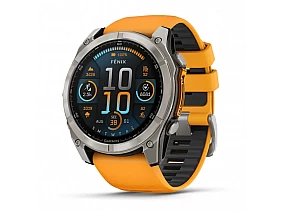 Išmanusis laikrodis Fenix 8 51mm, AMOLED, Sapphire, Titanium/Orange