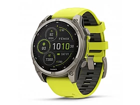 Išmanusis laikrodis Fenix 8 Solar 51mm, Sapphire Titanium/Amp Yellow 