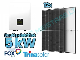 FOXESS 5kw inverteris ir TrinaSolar saulės moduliai 