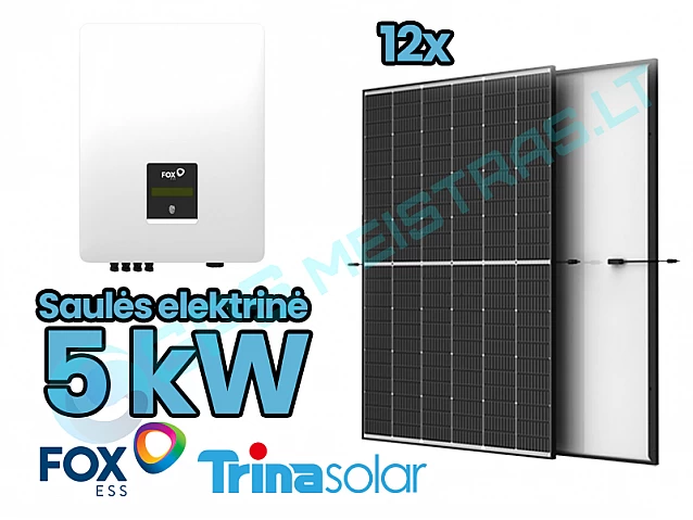 FOXESS 5kw inverteris ir TrinaSolar saulės moduliai 