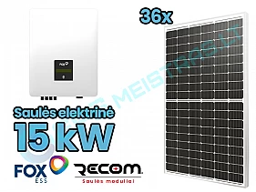 FOXESS 5kw inverteris ir RECOM saulės moduliai 