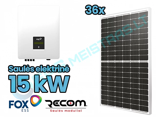 FOXESS 5kw inverteris ir RECOM saulės moduliai 