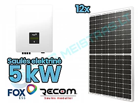 FOXESS 5kw inverteris ir RECOM saulės moduliai 