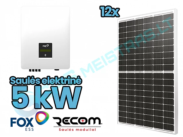 FOXESS 5kw inverteris ir RECOM saulės moduliai 