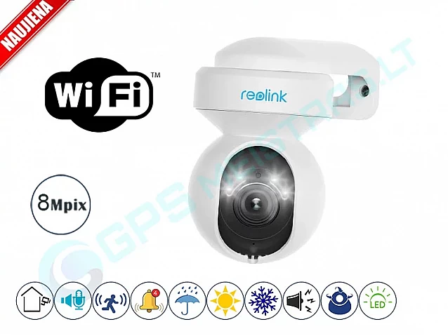 Valdoma WiFi vaizdo kamera,8MP, 2.8-8mm 3X ZOOM, 12m IR/12m LED, E1 Outdoor