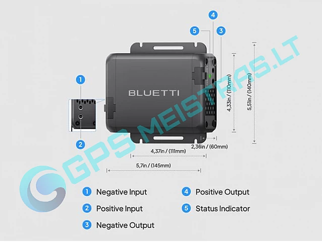 BLUETTI energijos stotelės įkroviklis automobiliui su MC4