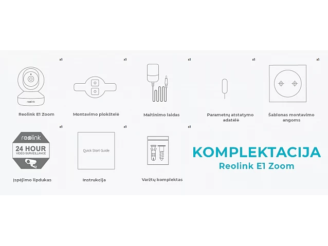 Reolink valdoma WiFi kamera E1 ZOOM 5Mpix, x3 artinimas