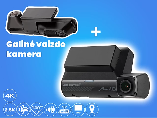 MIO DUAL CAR DASH CAMERA MIVUE 955WD 4K GPS WI-FI DASH CAM AUDIO RECORDER