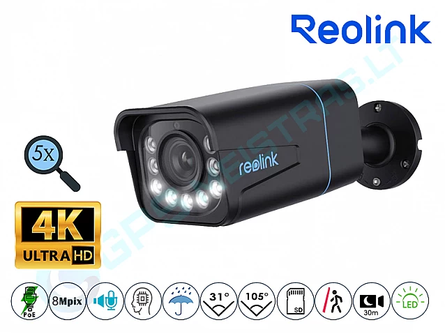 Reolink P430 4K PoE IP kamera su prožektoriumi ir spalvotu naktiniu matymu
