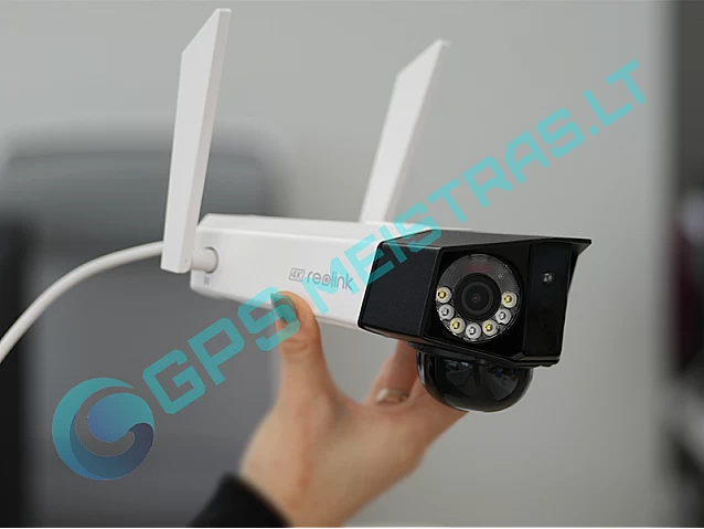 Reolink dvigubos akies 4K kamera su SIM, 4G, pakraunama