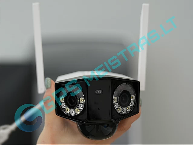 Reolink dvigubos akies 4K kamera su SIM, 4G, pakraunama