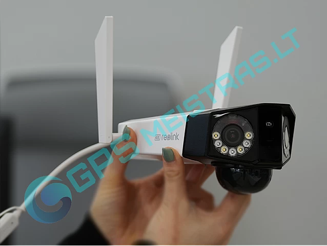 Reolink dvigubos akies 4K kamera su SIM, 4G, pakraunama