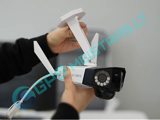 Reolink dvigubos akies 4K kamera su SIM, 4G, pakraunama