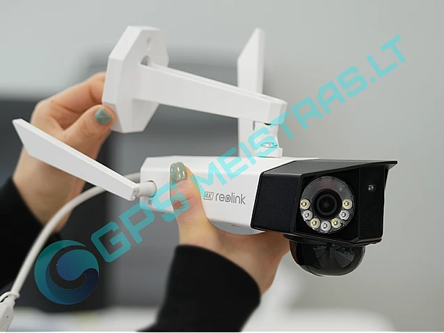 Reolink dvigubos akies 4K kamera su SIM, 4G, pakraunama