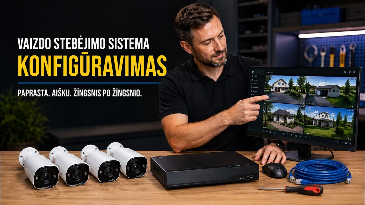Reolink NVR ir PoE kameros. Pirmas paleidimas, konfiguracija