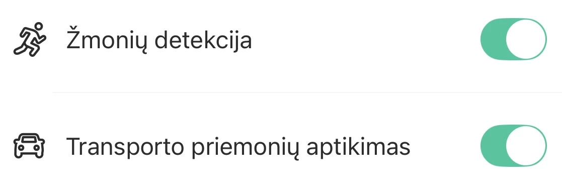 IMOU kameros aptikimo nustatymai