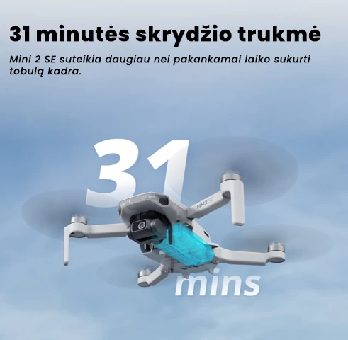 Mini 2 SE suteikia daugiau nei pakankamai laiko sukurti tobulą kadra.