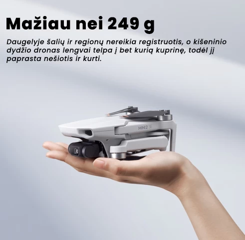 Daugelyje šalių ir regionų nereikia registruotis, o kišeninio dydžio dronas lengvai telpa į bet kurią kuprinę, todėl jį paprasta nešiotis ir kurti.