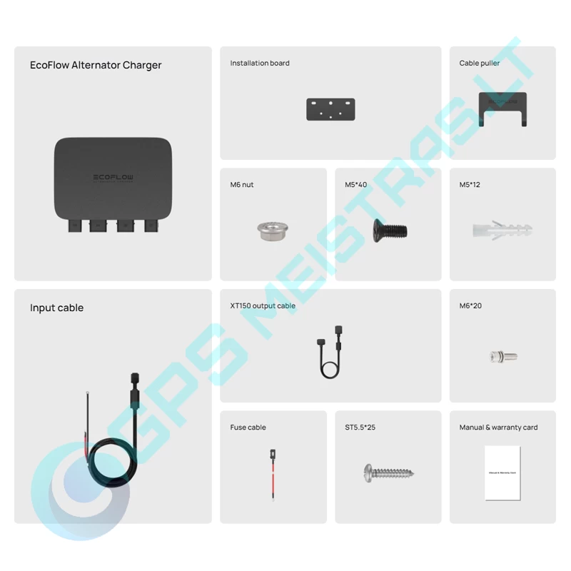 EcoFlow 800W Alternator Charger komplektacija