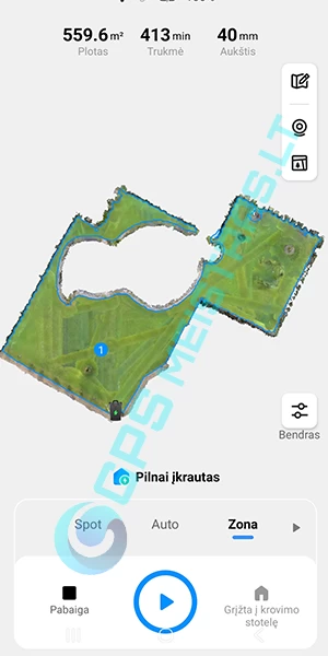 TerraMow – sudarytas žemėlapis