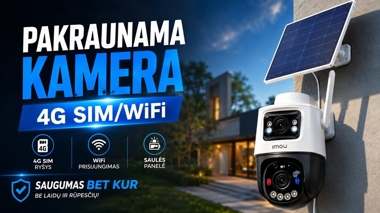 Pakraunama 4G SIM arba WiFi kamera IMOU  